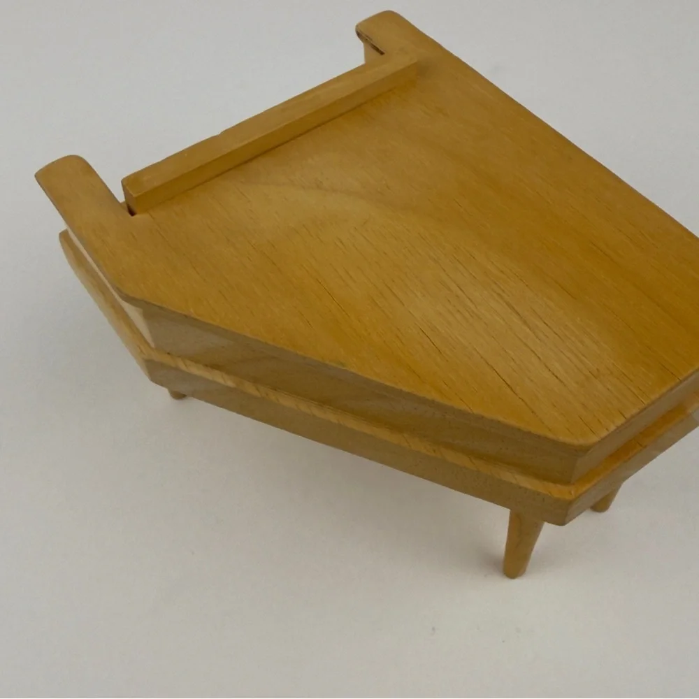 Miniature Dollhouse Baby Grand Piano Music Box 1:12 Scale Wood Working